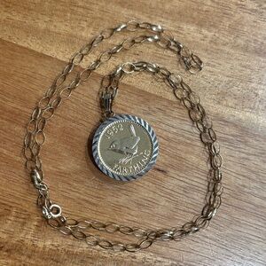 Carpenter and Howlett Vintage Farthing Coin Pendant Necklace